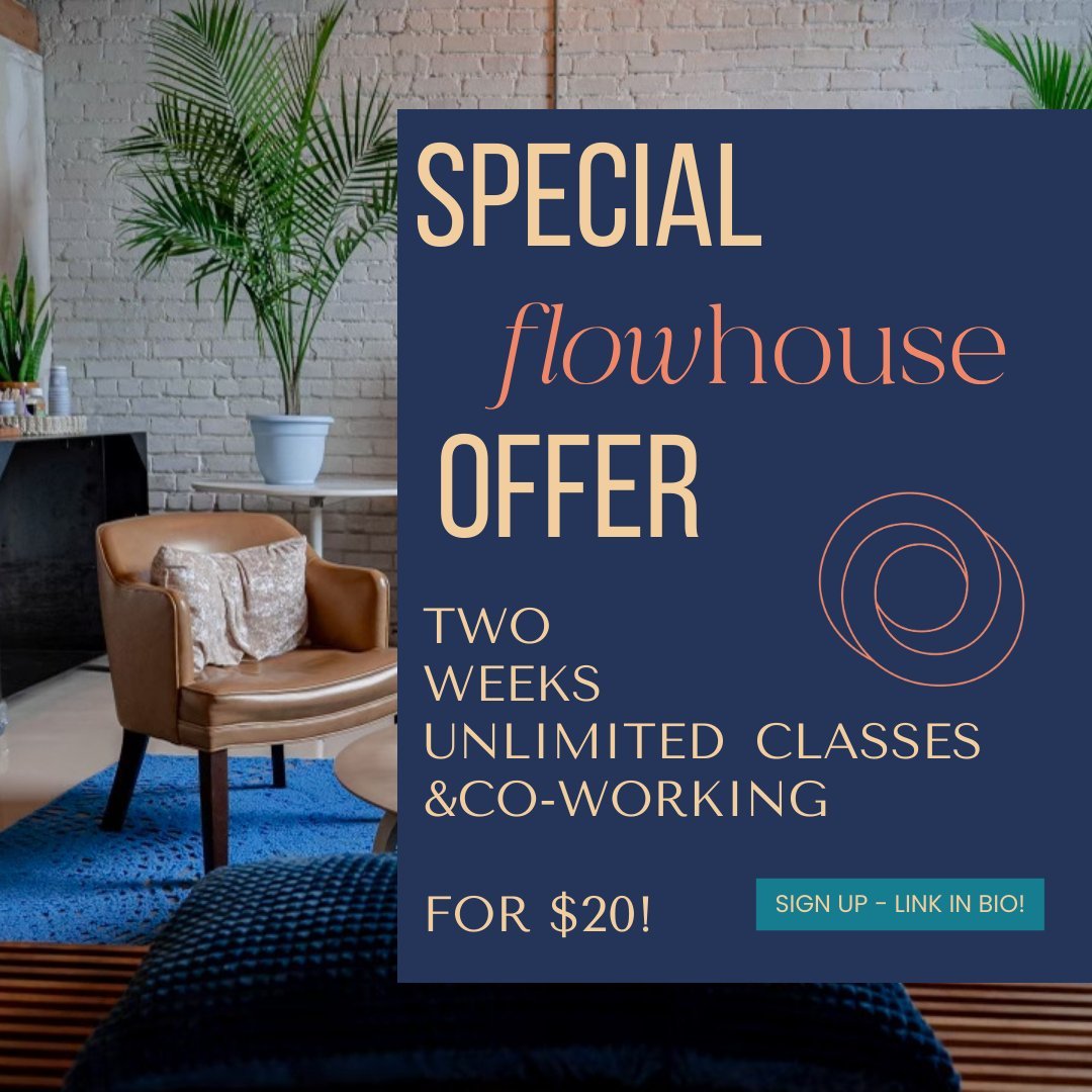 🧘🏿 Ready to unwind post-tax season? 🌬️🧘🏿

🙌🏿 Flowhouse Oakland is here to help with our END OF TAX SEASON SPECIAL OFFER! From April 15th to April 30th, indulge in 2 weeks of unlimited coworking and classes for just $20! 💸🙌🏿 Pass must be red