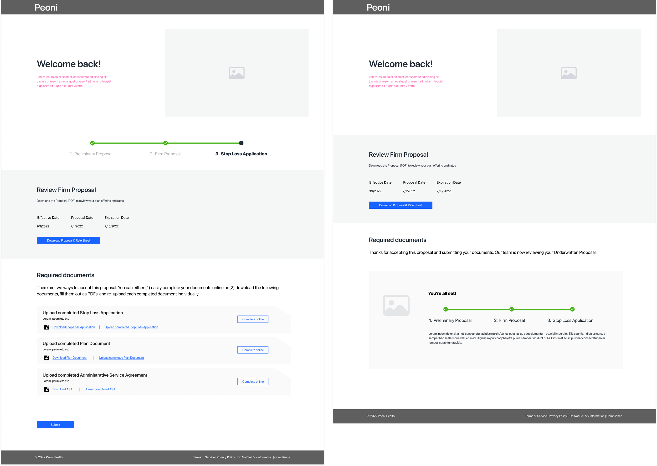 03. PHASE 3 Once documents from phase 2 have been reviewed, employers will open the portal again to upload the stop loss application.