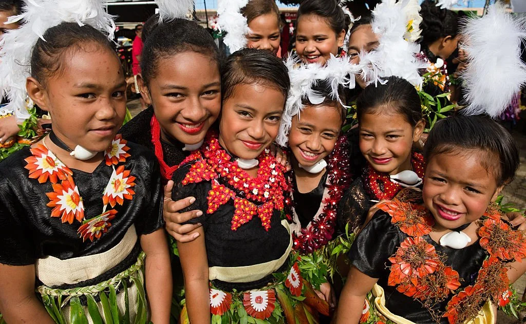 Tongan kids in traditional dress