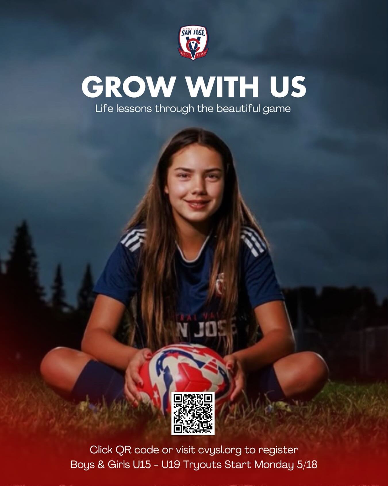Grow as a player. Grow as a teammate. Grow as a person.

At CVSJ, we believe soccer is about more than just the game. It&rsquo;s about building confidence, character, friendships, and a love for the sport in a positive community environment.

From fi