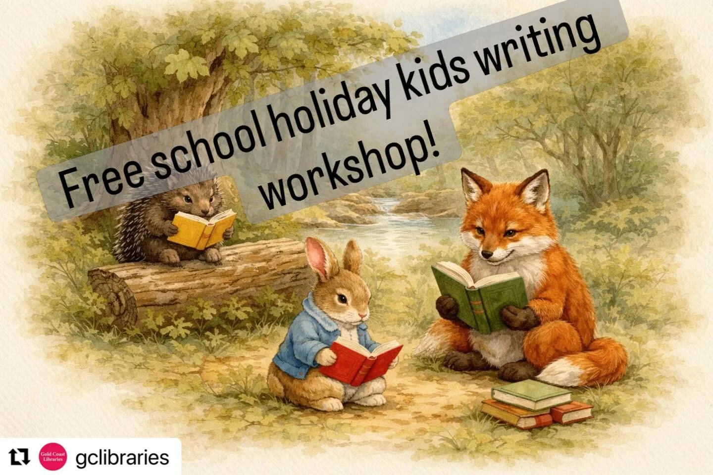 GC friends, bring your kids along to this free school holidays writing workshop! But hurry - there&rsquo;s only a few spaces left! Booking link in bio.

Repost @gclibraries with @use.repost
・・・
Writing Wild Characters and Settings with Tina Strachan 