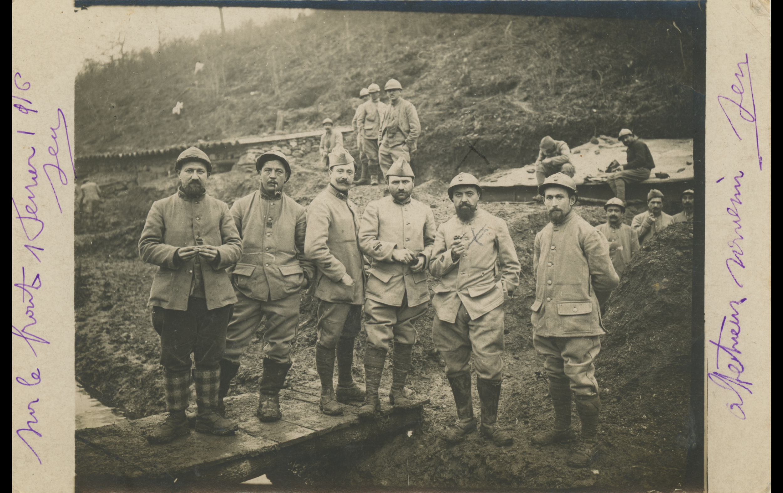 (16.59.A) Group photo of infantrymen of the 312th Infantry Regiment
Date: February 1st 1916
Location: ?
Unit: 312th Infantry Regiment
Author: ?
Present in the photo: ?