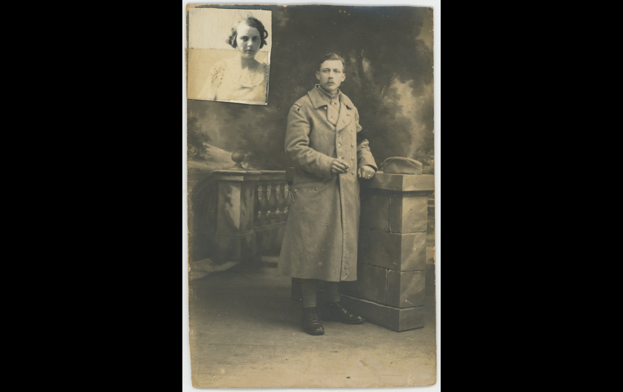 (18.31.A) Portrait of infantryman Eugène Louis Gustave QUIBEUF
Date: March 31st 1918
Location: Studio
Unit: 129th Infantry Regiment
Author: Eugène Louis Gustave QUIBEUF
Present in the photo:
1. Eugène Louis Gustave QUIBEUF (Mle 835) MPLF 29.8.1918 ✝
