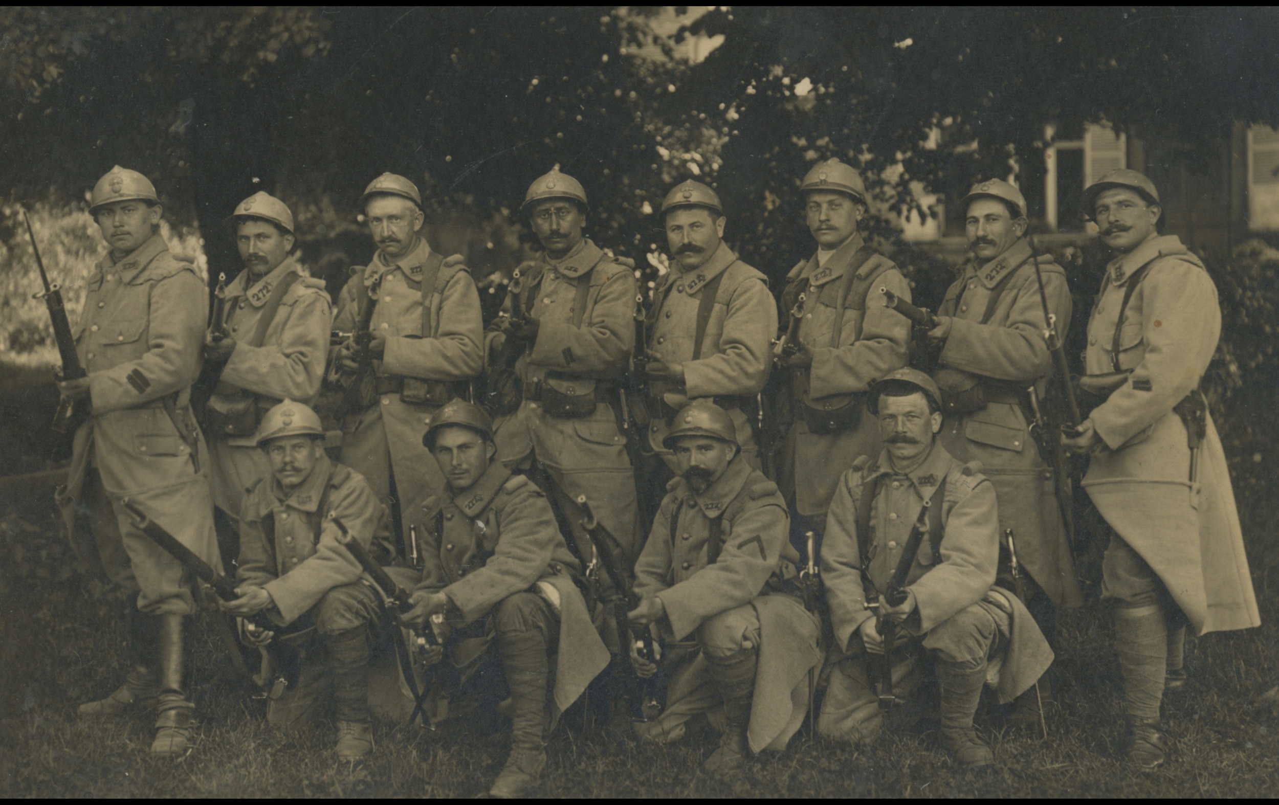 (16.46.A) Group photo of infantrymen of the 272nd Infantry Regiment
Date: July 27th 1916
Location: ?
Unit: 272nd Infantry Regiment
Author: ?
Present in the photo: ?