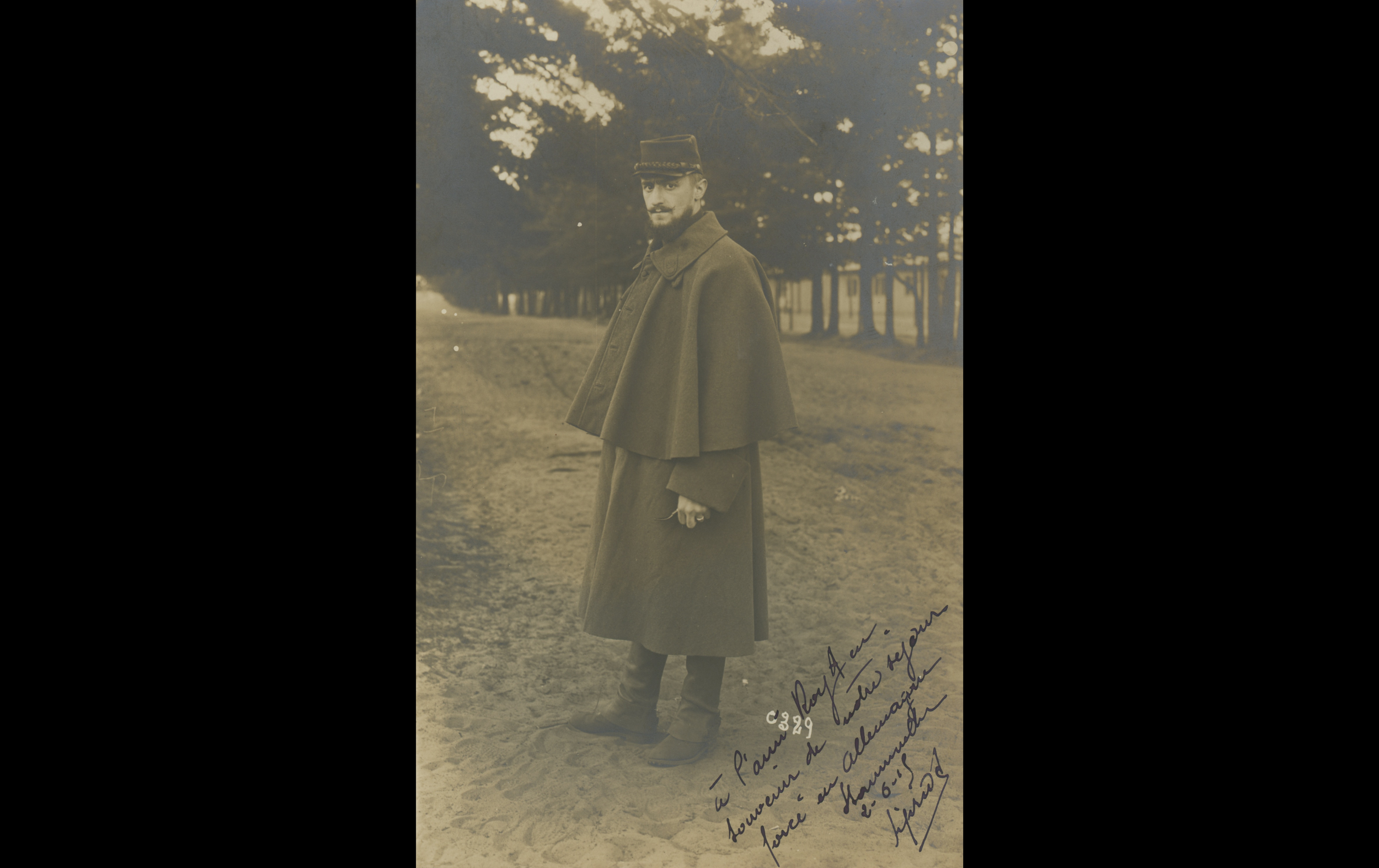 (POW.7.A) Portrait of French prisoner Casimir Louis Léon SIPRIOT
Date: June 2nd 1915
Location: ?
Unit: 4th Colonial Infantry Regiment
Author: Casimir Louis Léon SIPRIOT
Present in the photo: 
1. Casimir Louis Léon SIPRIOT (Mle 1154)
FM: https://tinyu