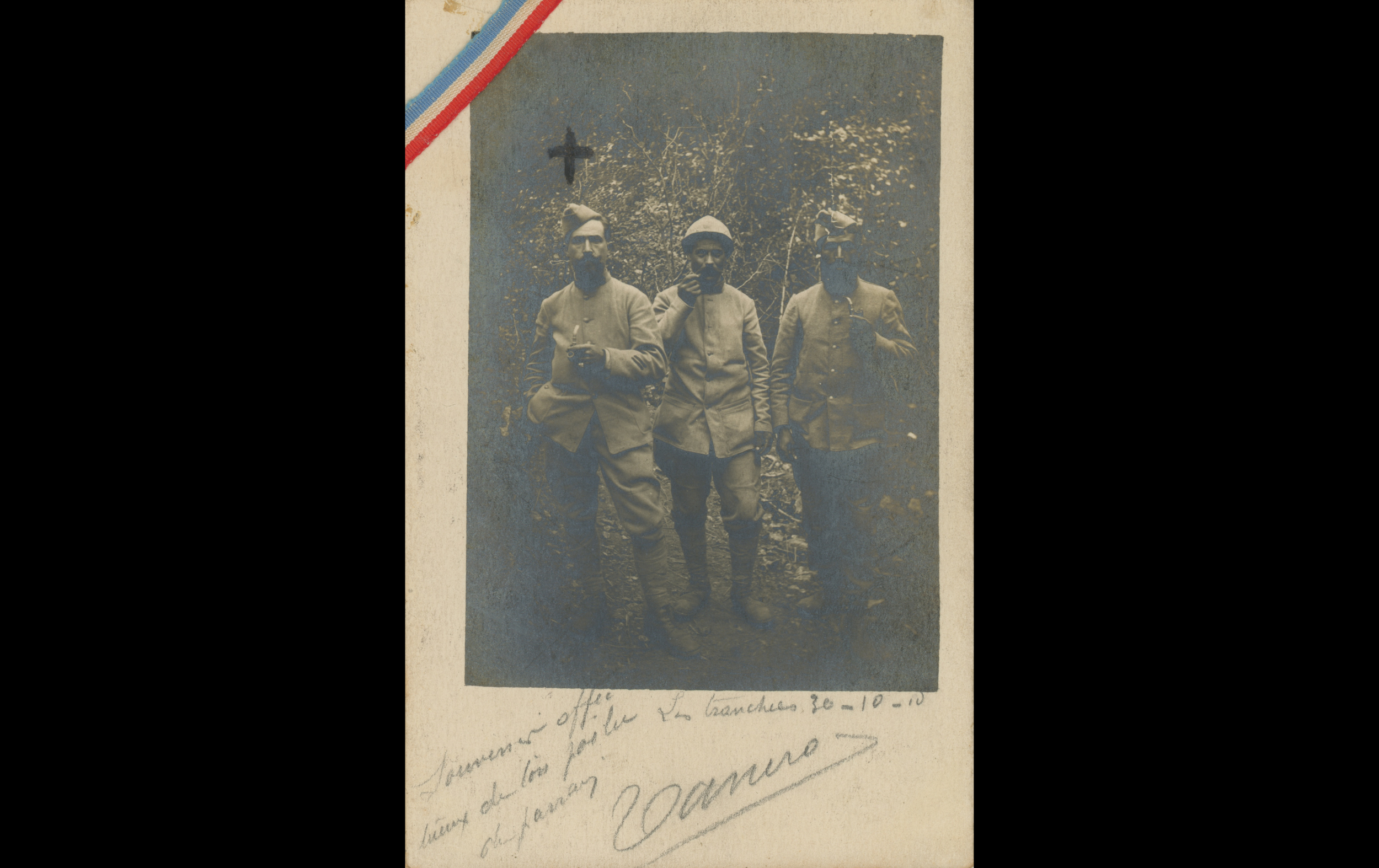 (15.56.A) Group photo of infantrymen of the 112th Infantry Regiment
Date: October 1915
Location: Sillery, France (51) [JMO]
Unit: 112th Infantry Regiment
Author: Norbert Marie Louis Bruno TANERON
Present in the photo:
1. Norbert Marie Louis Bruno TAN