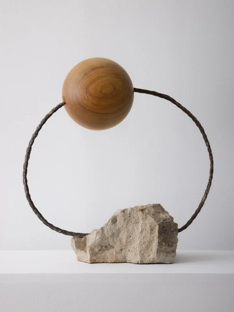 Sculpture of oak, iron, concrete