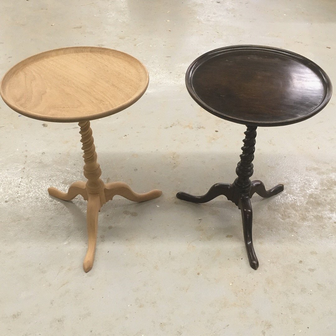 Turned and carved table reproduction
