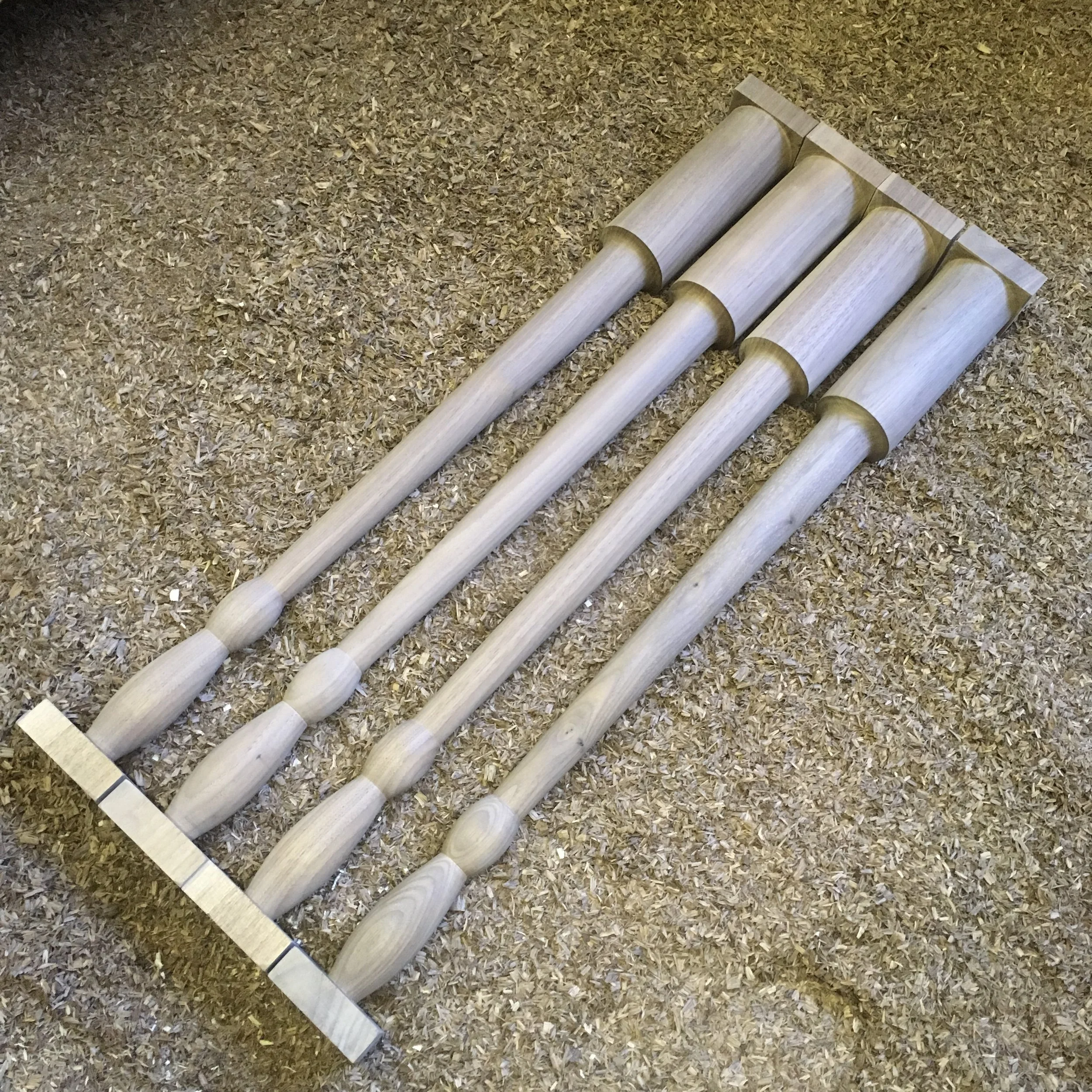 Turned table legs for Egg Collective