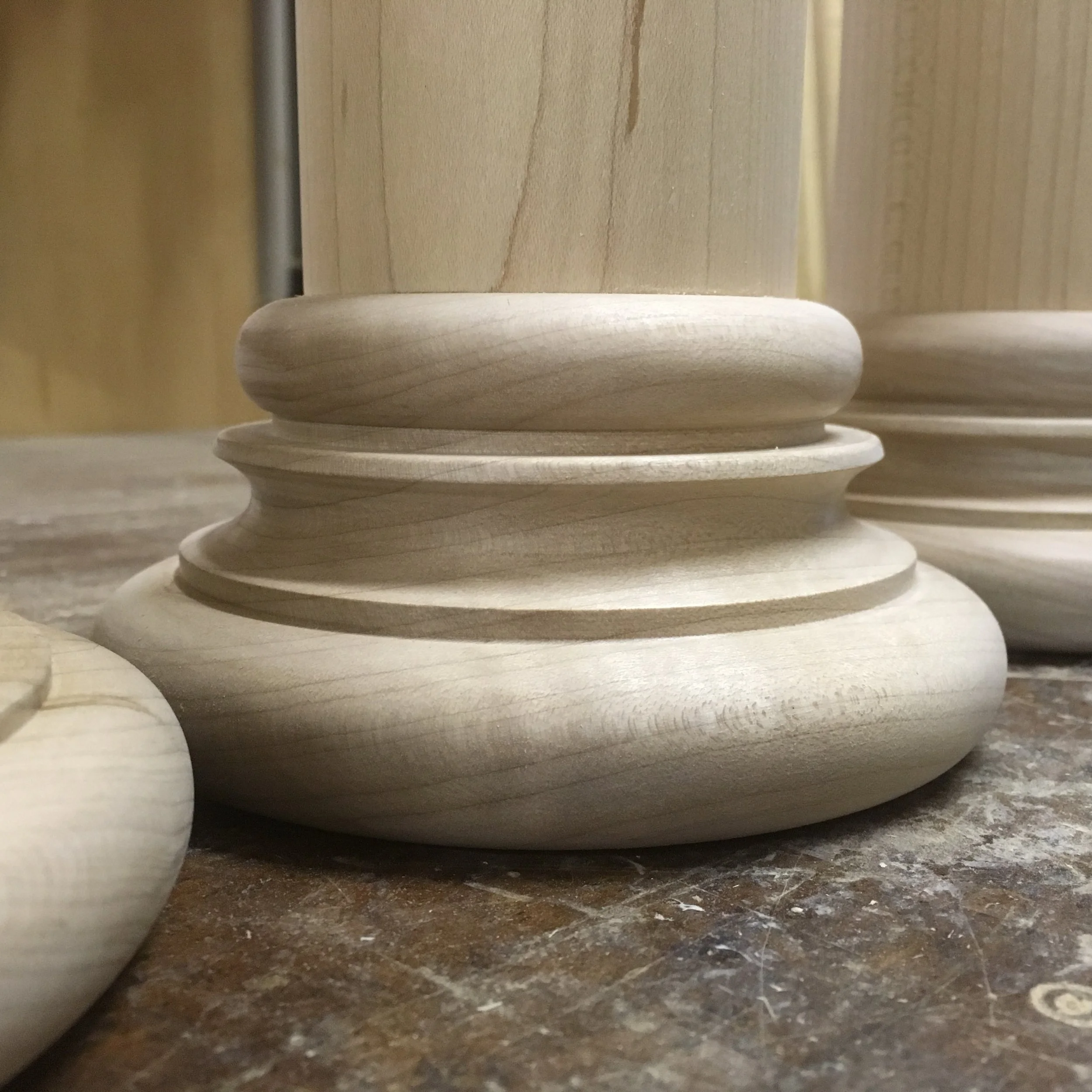 Turned column bases