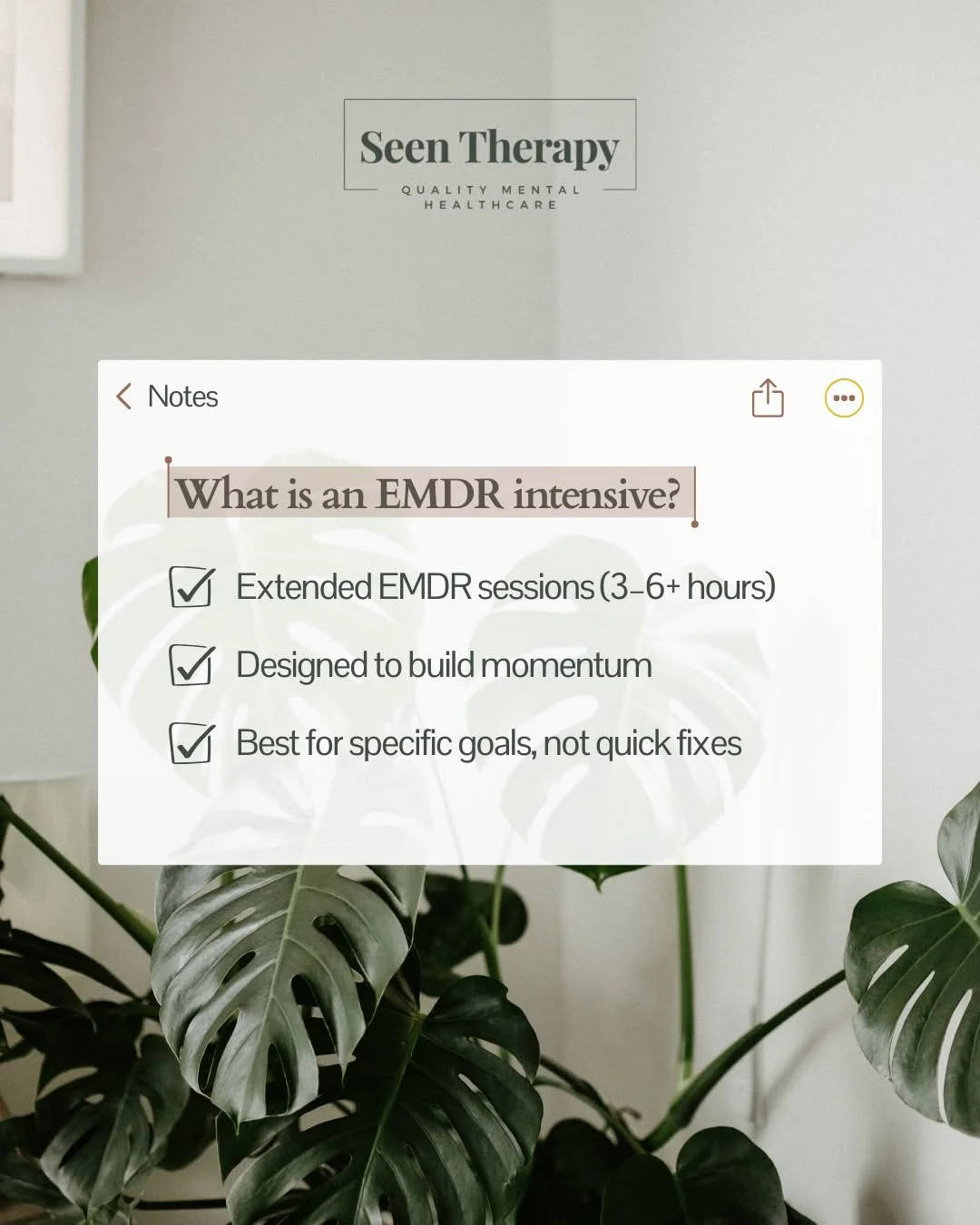EMDR intensives are often misunderstood.

They aren&rsquo;t about rushing healing or skipping steps.

They&rsquo;re about creating enough time and containment for the brain to actually do the work, especially when weekly sessions keep hitting pause j