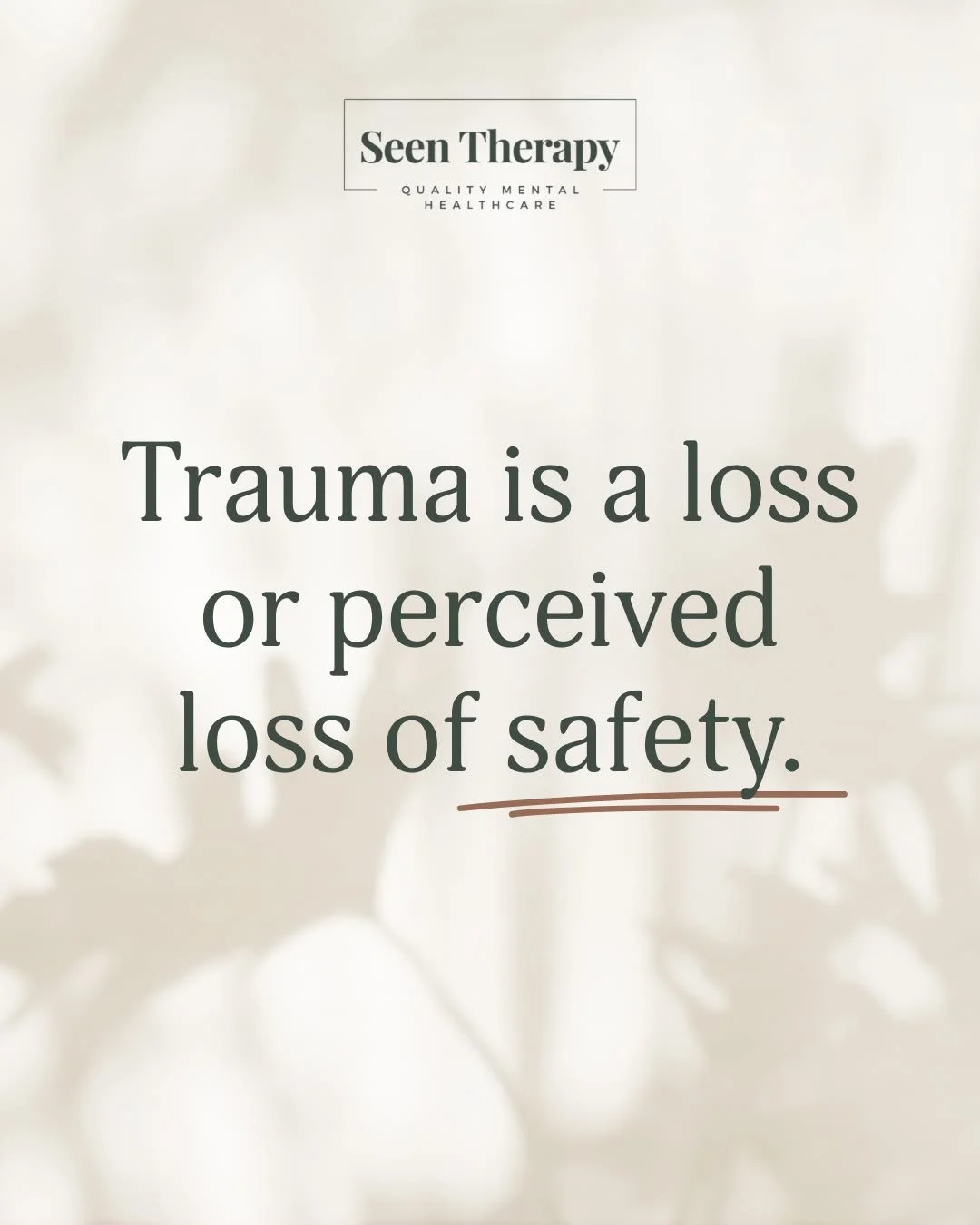 Trauma is a loss or perceived loss of safety.
And that loss doesn&rsquo;t have to come from something dramatic or obvious.

It can happen in families.
In relationships.
In environments where safety was supposed to exist, but didn&rsquo;t.

In this ep