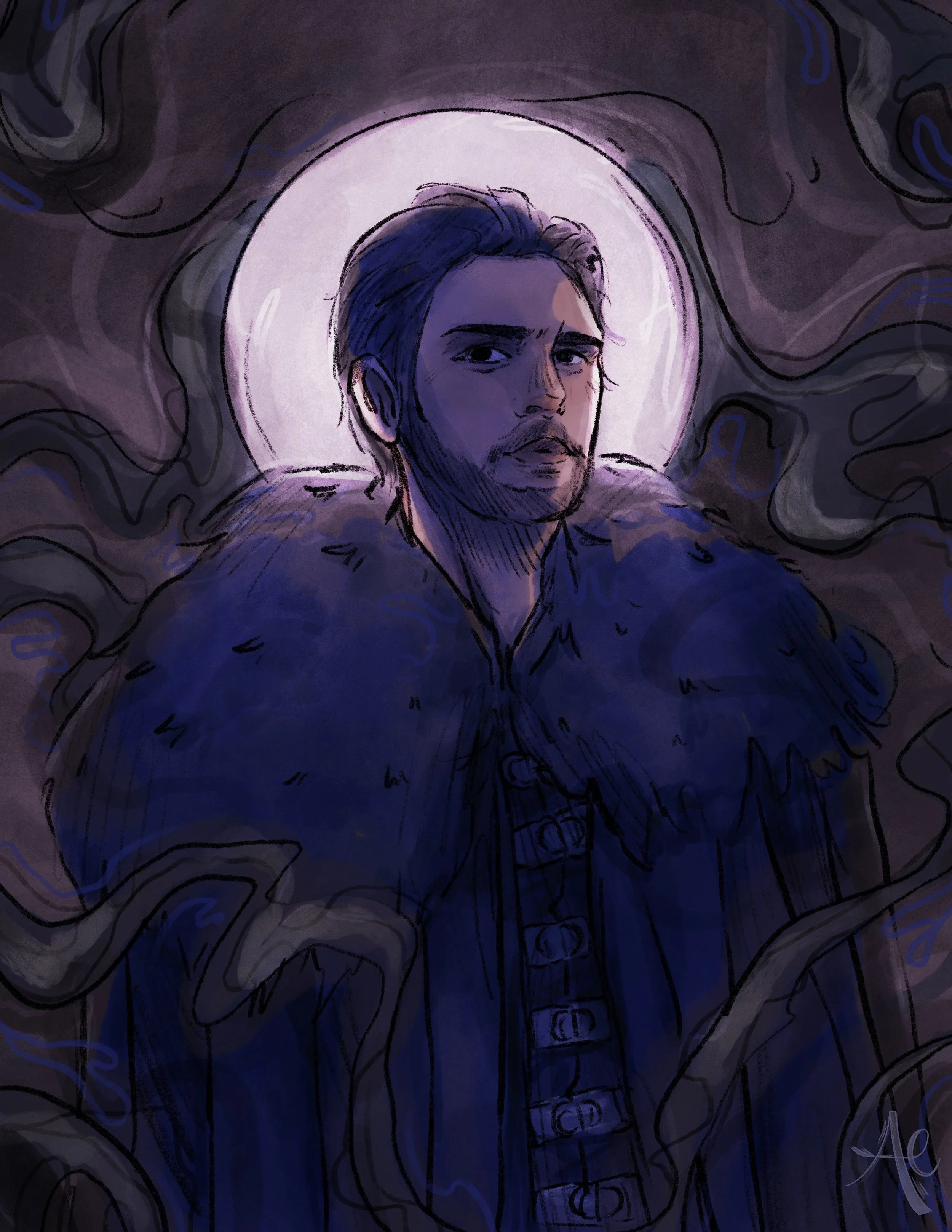 "Darkling" A personal project illustrating the antagonist from the Shadow and Bone Netflix series. 2023.