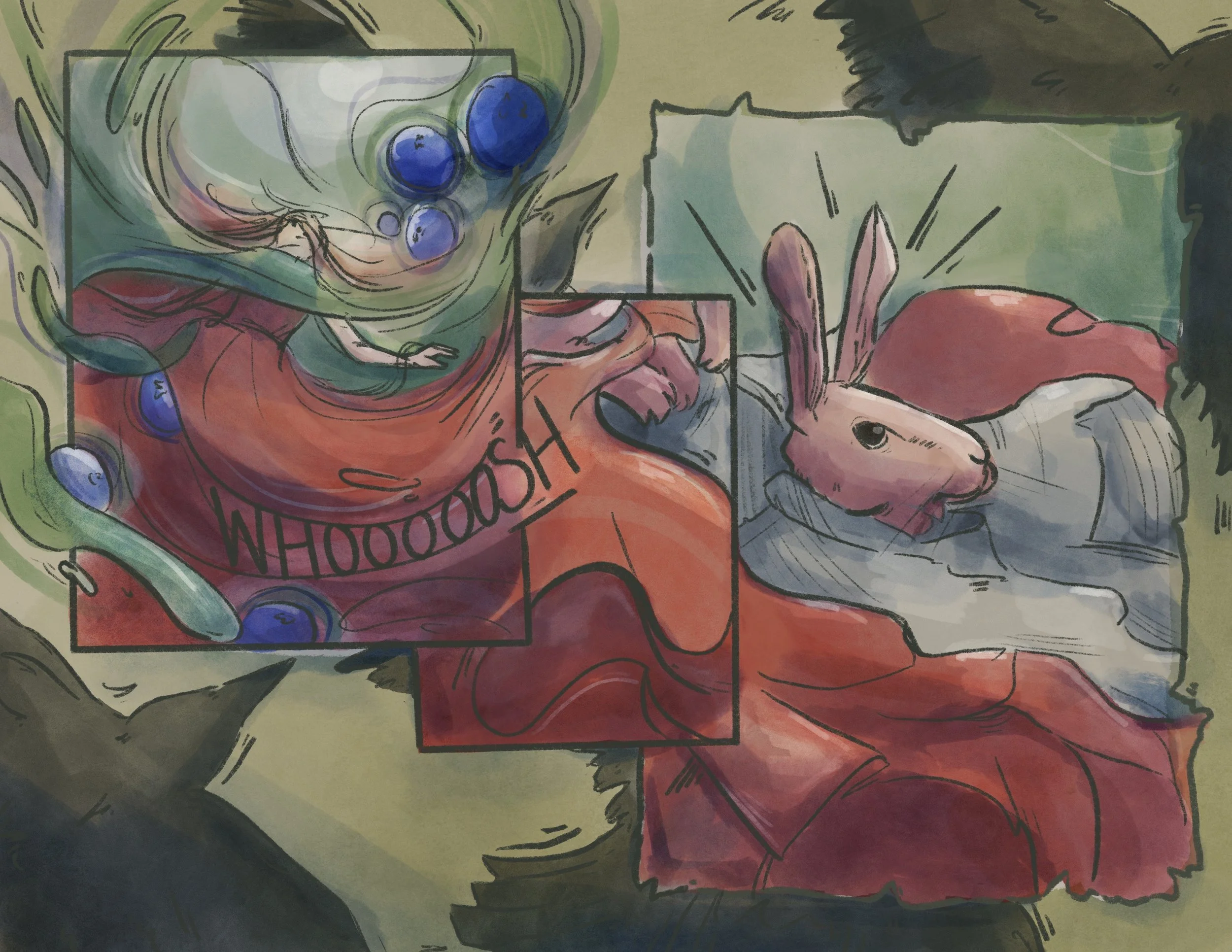 "Enchantment of Ravens Pt. 2" Page 2 of 2, illustration from my favorite section from the book, Enchantment of Ravens, by Margaret Rogerson. 2022.