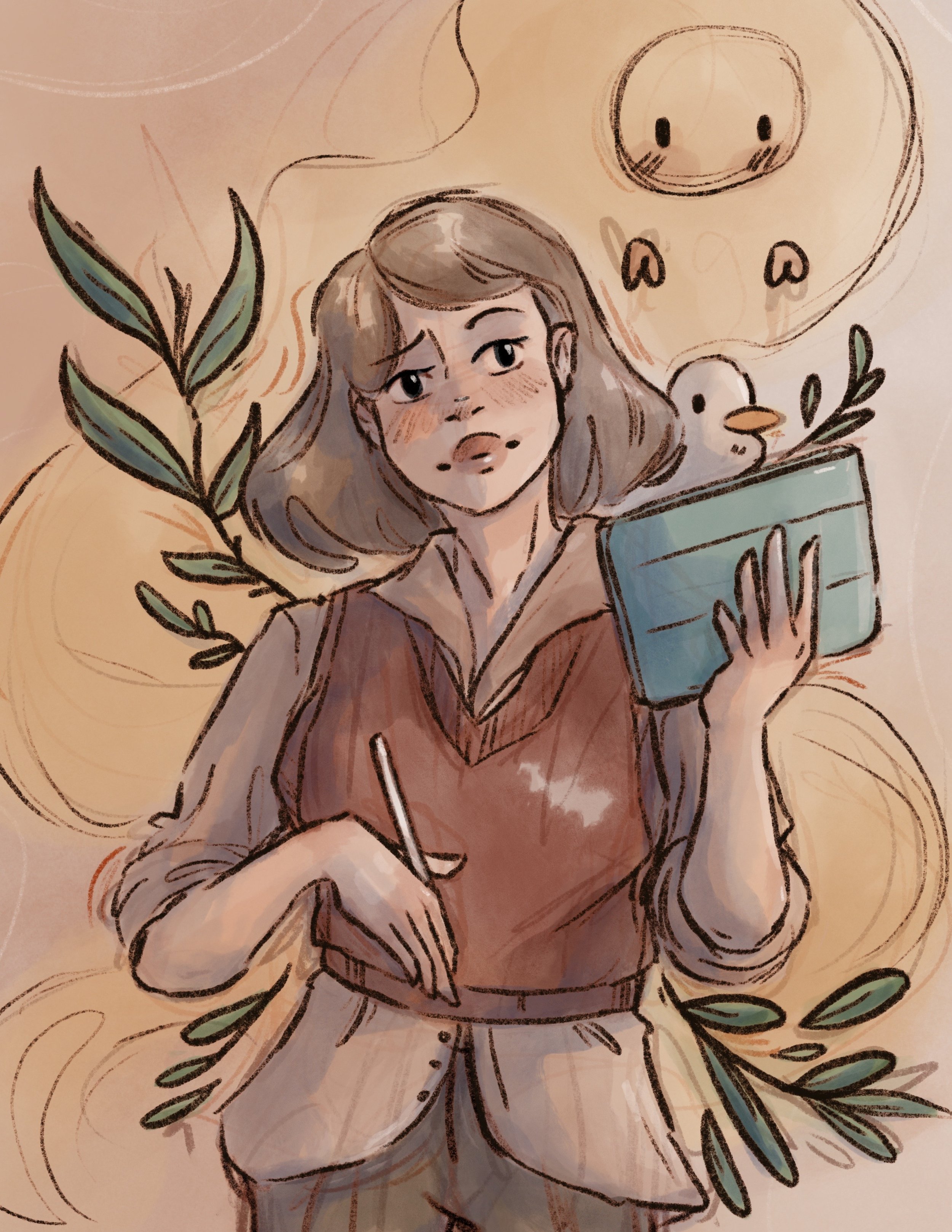 "Anna Em" A Self portrait of me and items that make me unique. 2023.