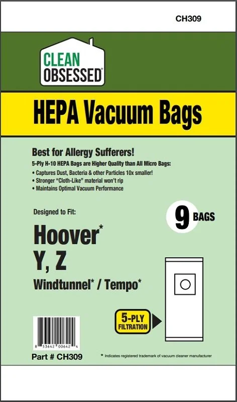 Hoover Style Y / Z HEPA Bags 9-Pack