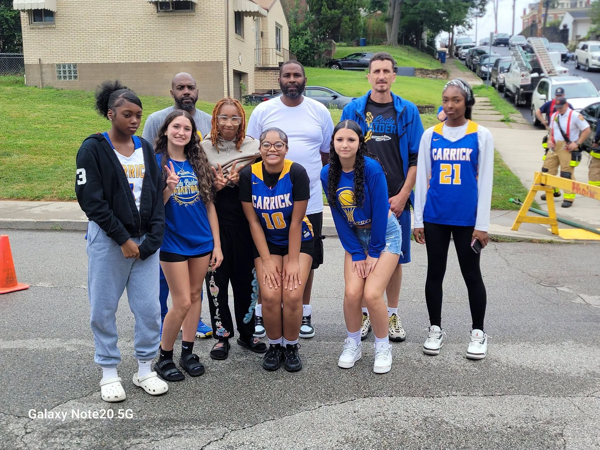 Carrick High School Girl's Basketball team posing for a photo at SummerFest 2026.