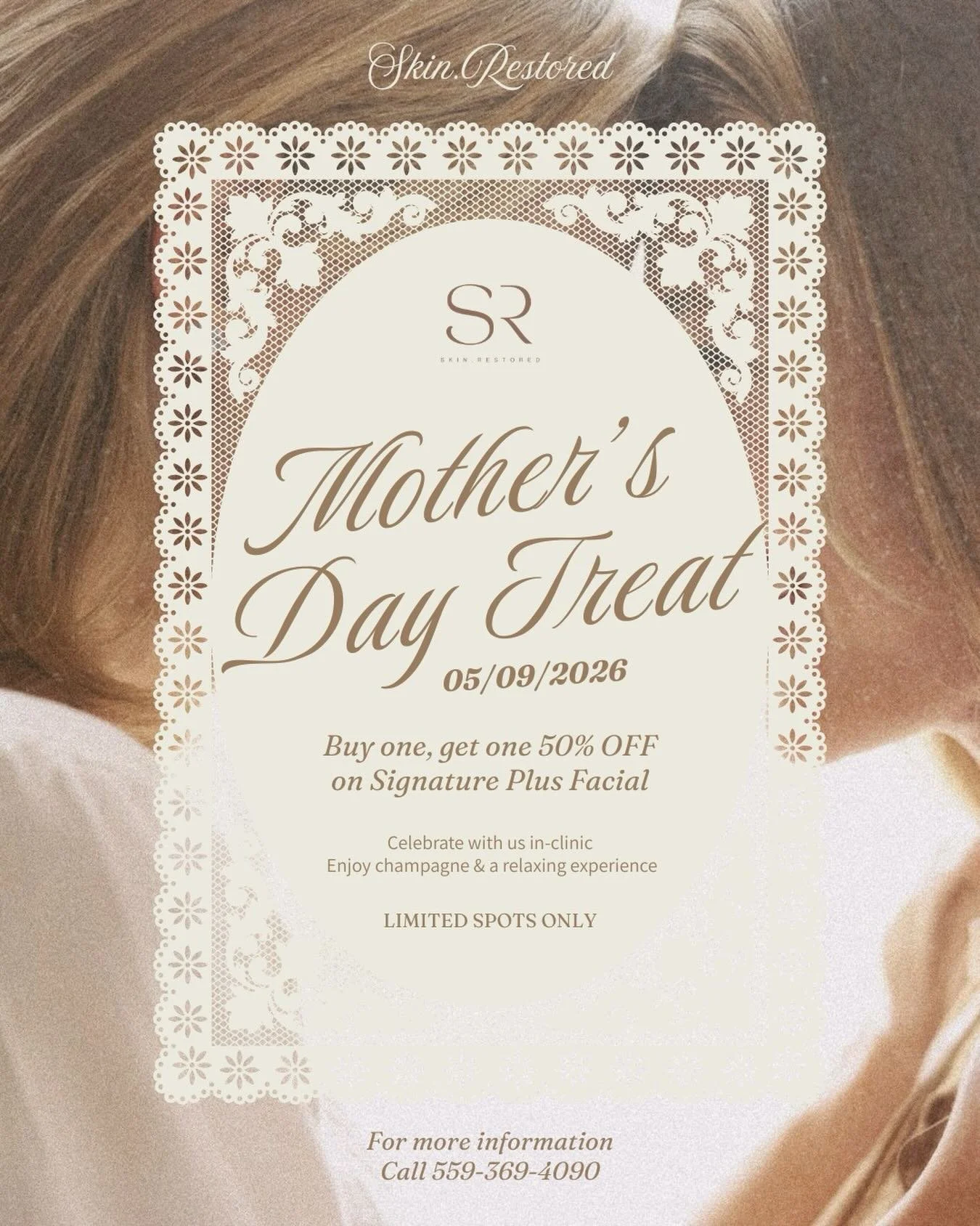 Mother&rsquo;s Day is your sign to slow down and truly take care of yourself 💐

This May 9th, treat yourself or celebrate someone you love with a moment of real relaxation and glow. Enjoy our Signature Plus Facial with a buy one, get one 50% OFF off