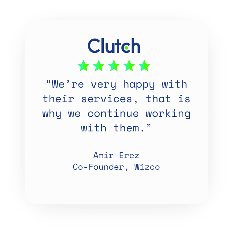 5 star Clutch review of DreamTeam Mobile software development services from WIZCO