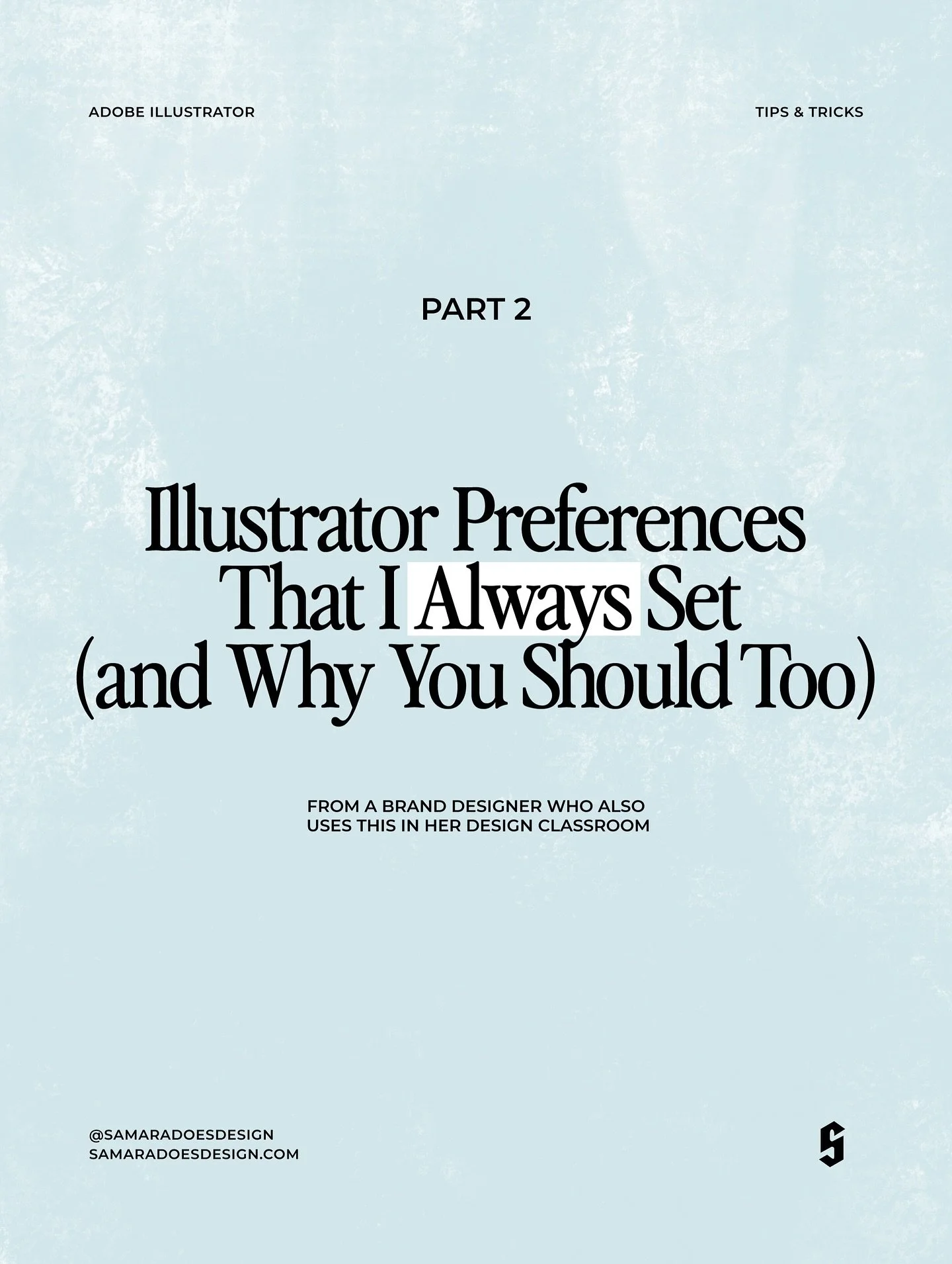 Back by popular demand&hellip; 
Illustrator Preferences Part 2! 👩🏻&zwj;💻
 You asked, so I&rsquo;m delivering! Here are 4 more custom settings I always tweak when setting up Illustrator for students (or myself).

These are a bit more Design Nerd 🤓