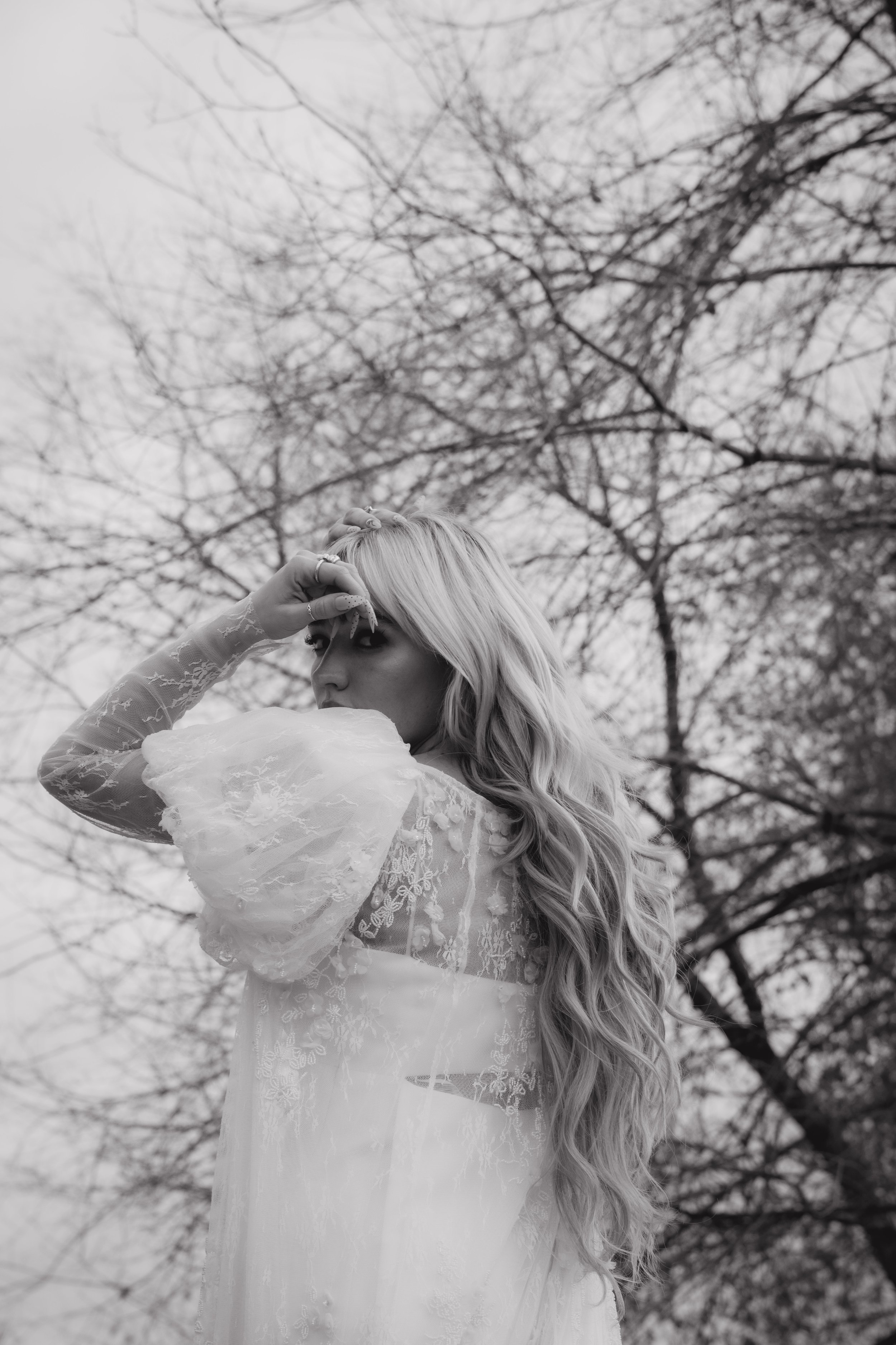 High fashion bridal editorial photographed in Utah forest