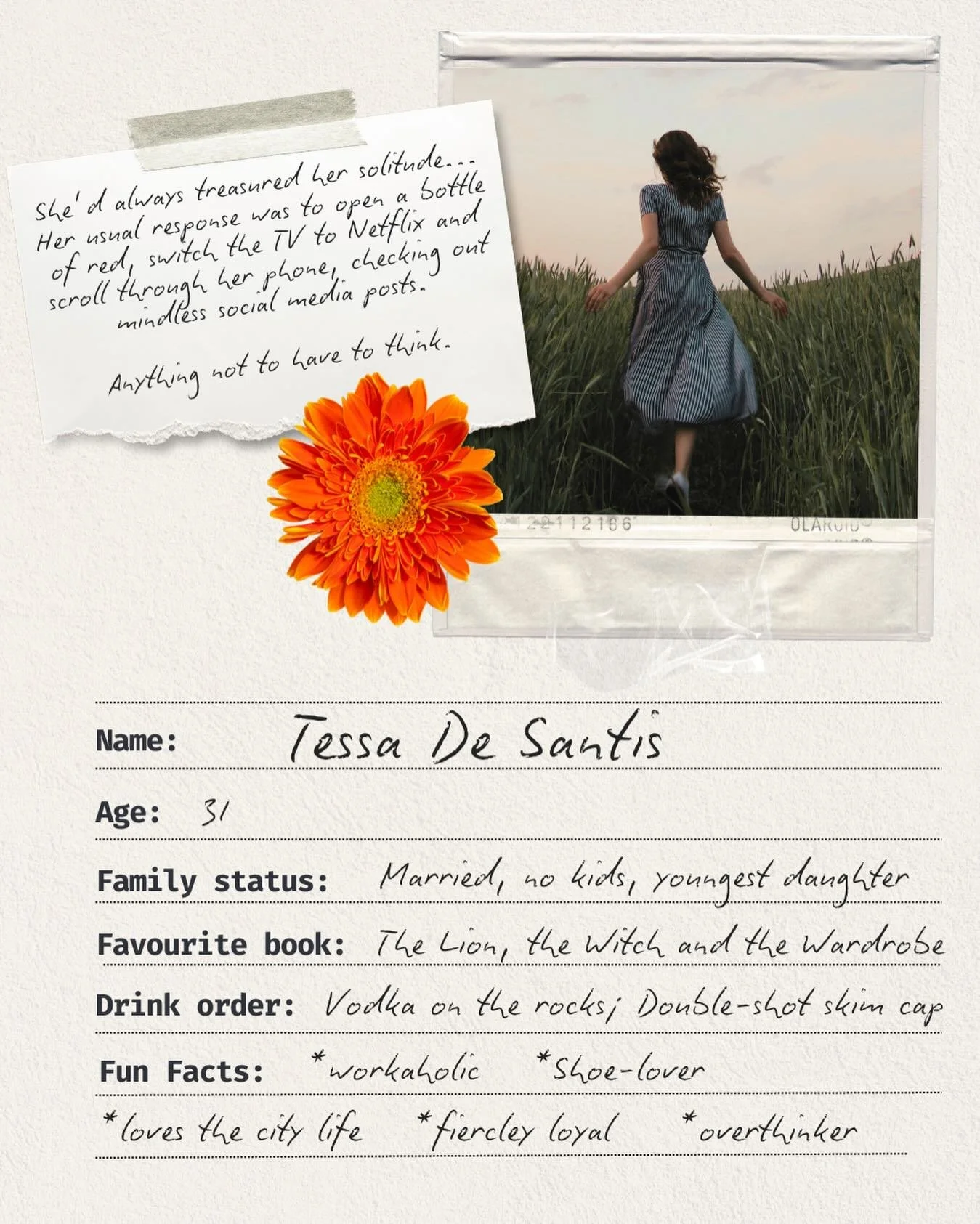 My favourite thing as a fiction writer is creating believable characters who readers can empathise with and relate to.

In Cross My Heart, my main character is Tessa De Santis and she has a whole lot going on, which is exactly why she wants to escape