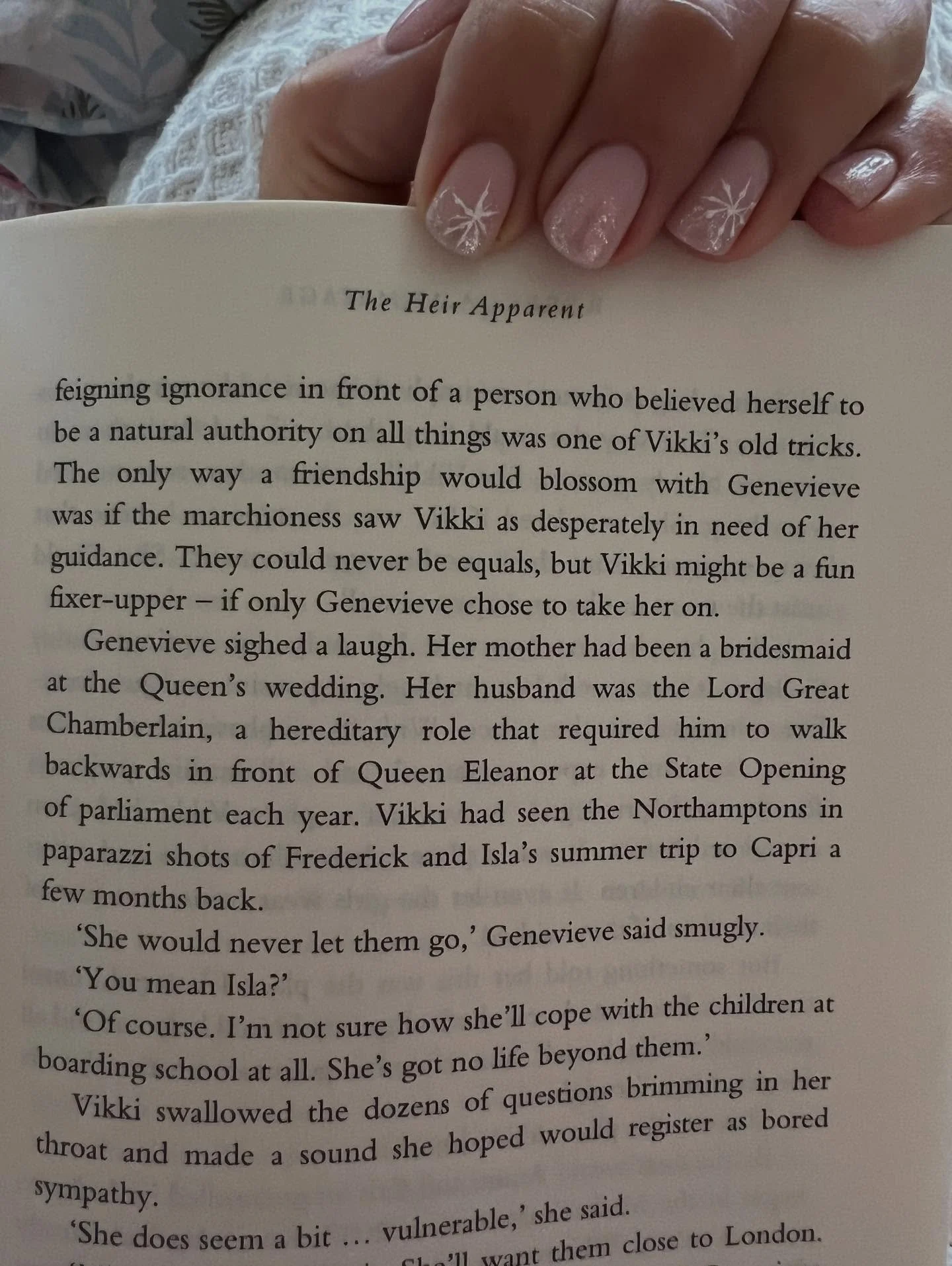 Snow ready nails and a page turner. Great way to start the day!

I&rsquo;m not a royalist but I&rsquo;m so intrigued by the way @rebeccaarmitageauthor has used so much facing her fiction, and keen to see if it lives up to the hype.

Only a few chapte