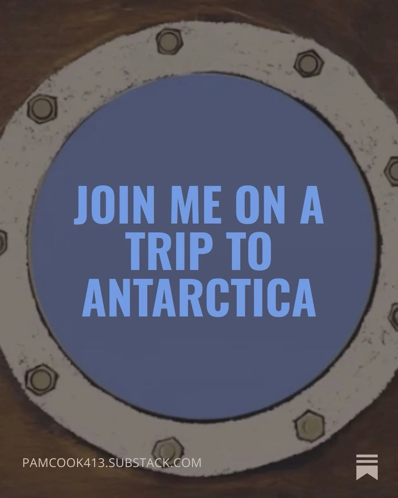 Fancy a trip to Antarctica?

I&rsquo;ll be writing a daily blog post (providing I&rsquo;m not green and horizontal 🤢) and would love you to join me for some vicarious travel either via my Substack or on my website, take your pic.

We set sail tonigh