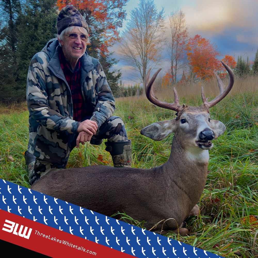 Jack at Three Lakes Whitetails using the Rack Jak Stand with a nice buck