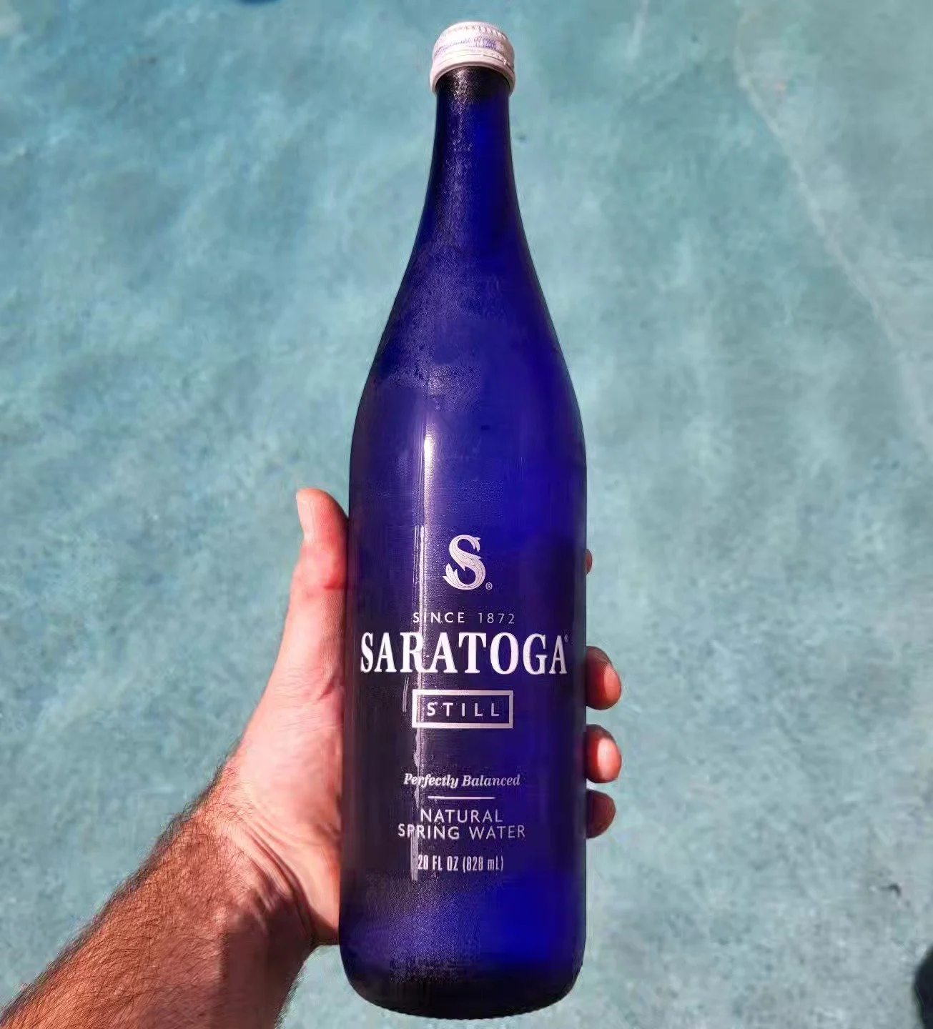 Saratoga now in house. A beautiful cobalt blue bottle since 1872, this historical domestic offering is quenching our thirst. 🌊💧🌧

Low mineral content and a beautiful depth in the sparkling make this a one of kind spring water. Imagine one of these
