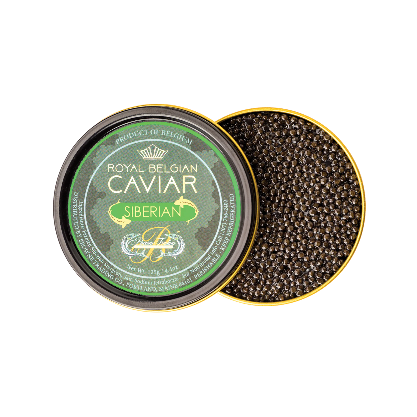 Royal Belgian  Siberian Caviar  Species: Siberian Sturgeon (Acipenser baerii)   Size: 1oz,4oz, 8oz +  Origin: Belgium hoh premium food houston local delivery