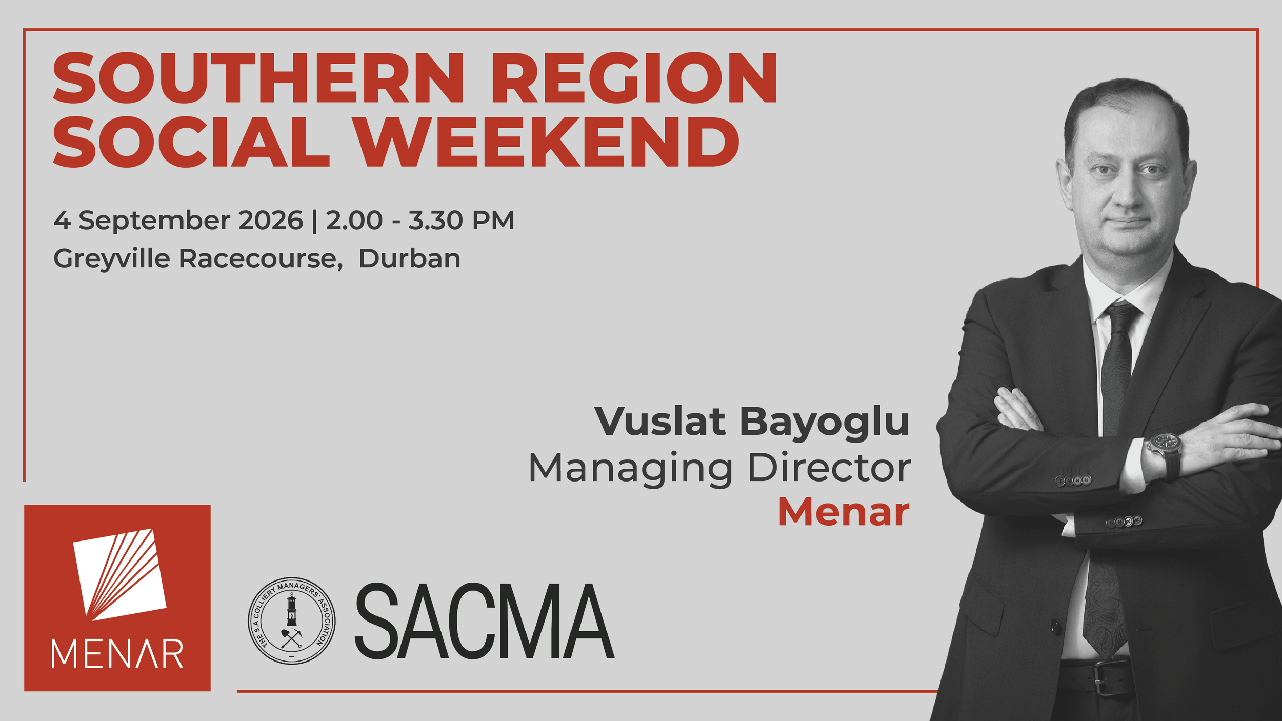 Menar MD Vuslat Bayoglu speaks at the Southern Region Social Weekend
