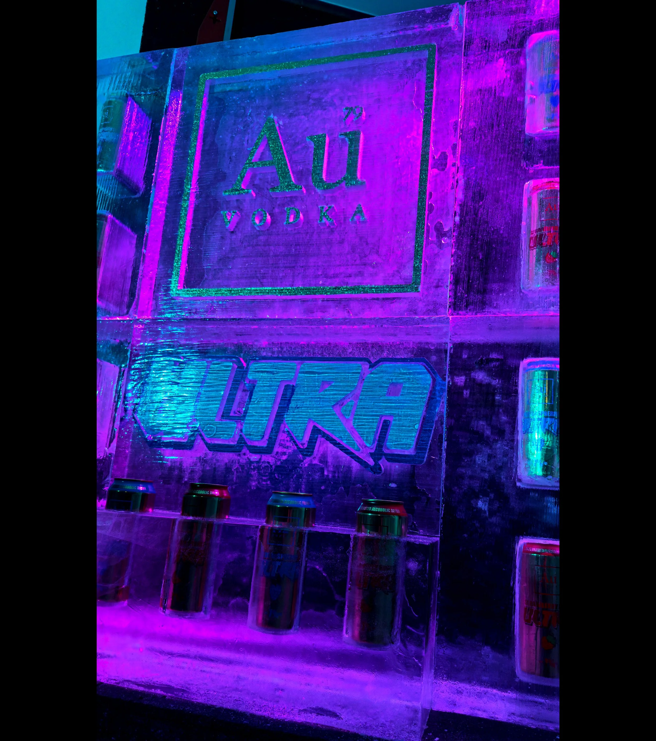 Au Vodka ultra launch promo sculpture 
