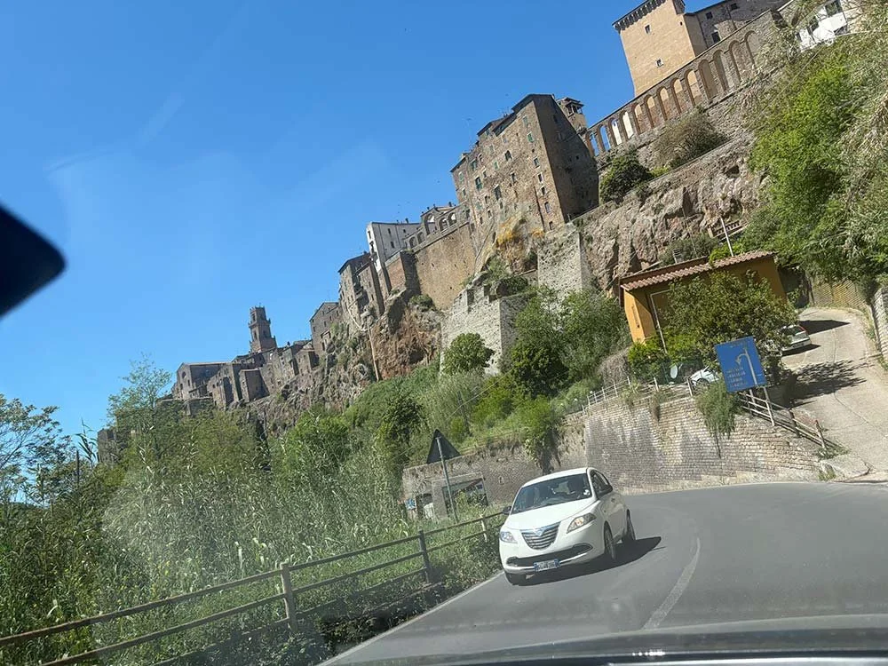 Arriving into Pitigliano
