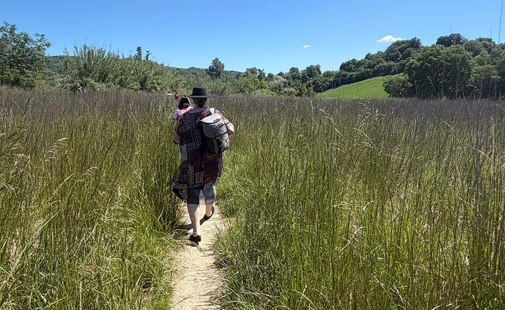 Walking to the locals spot at the thermal springs