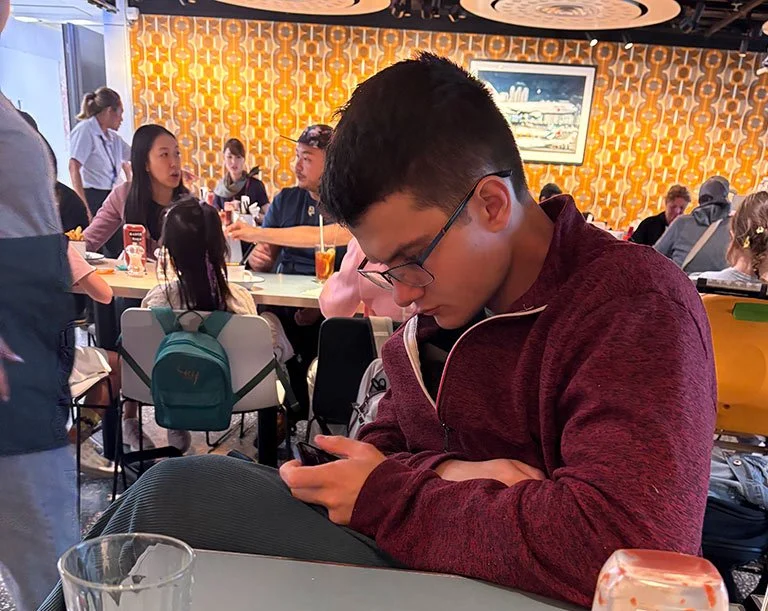 Default position on planes and in transit cafes, actually... anywhere."I'm such a Boomer"!