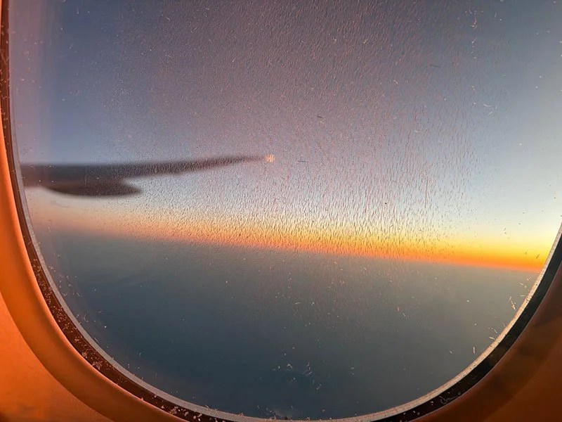 The old sunrise before landing photo