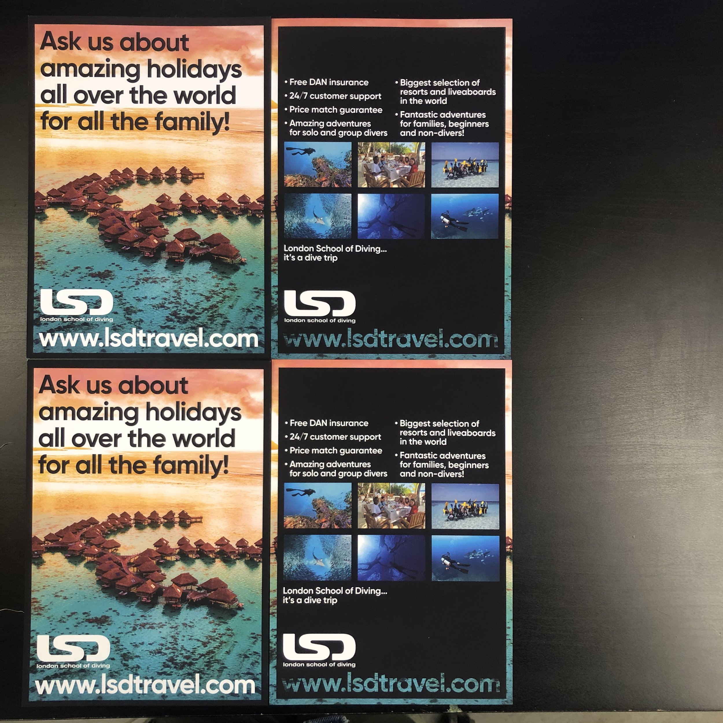 Dive shop flyers