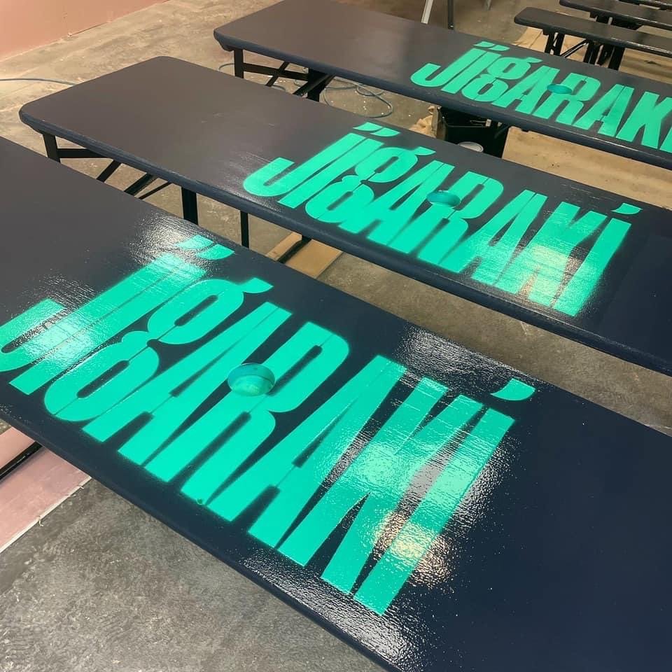 Stencilled tables