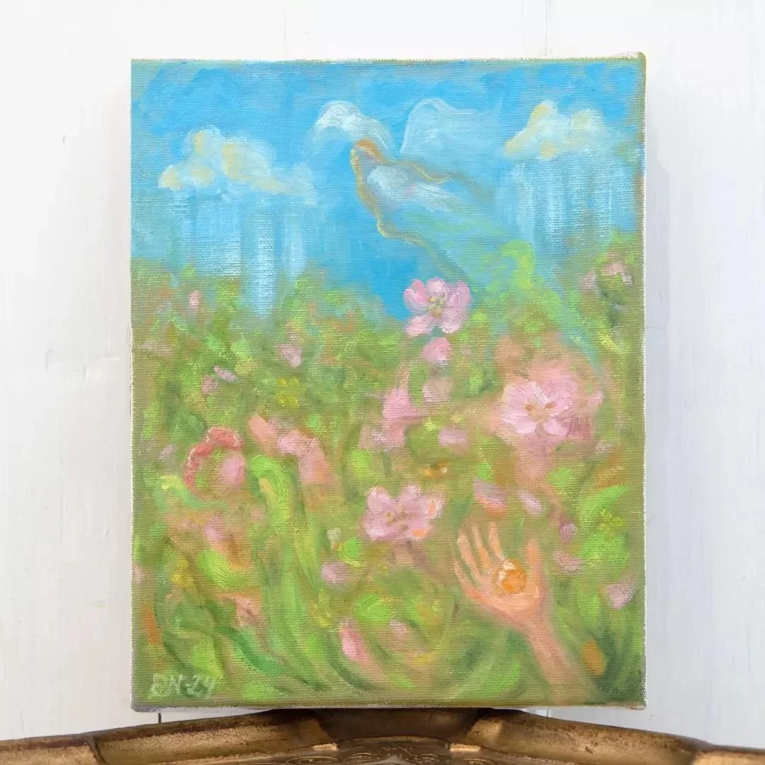 Kev&auml;&auml;n v&auml;kev&auml; kukoistus.
&bull;
'Kev&auml;tuhri' / 20x25cm / &ouml;ljy kankaalle / 2024
#oilpainting2024 #surrealoilpainting