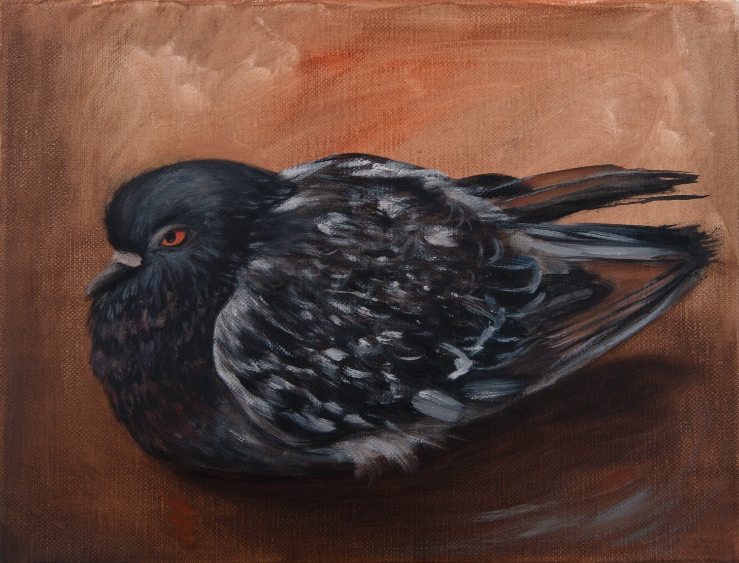 Le pigeon öljyvärimaalaus Emmi Nummela