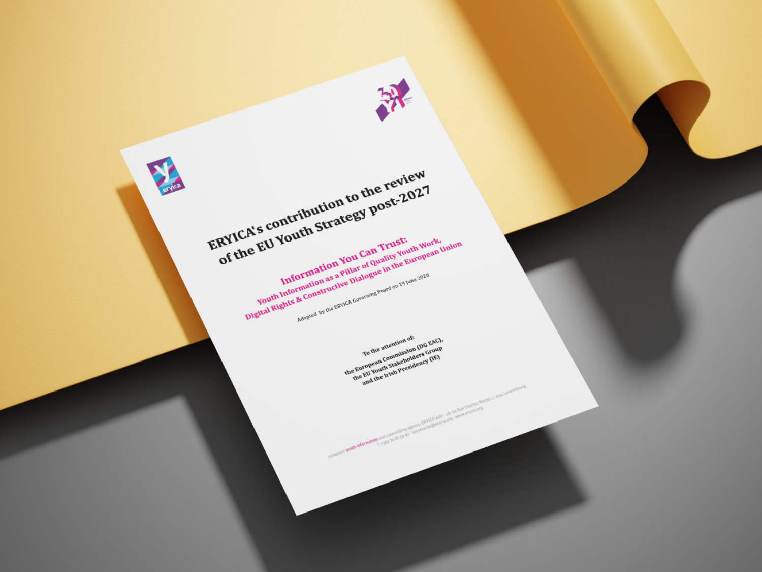 ERYICA's contribution to the review of the EU Youth Strategy post-2027