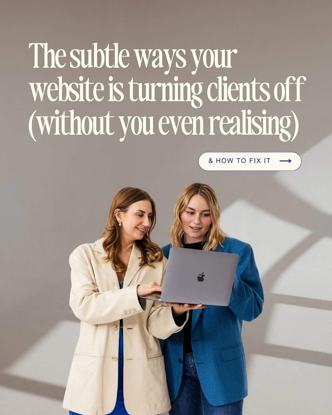 Your website could be your hardest-working team member.
 ✨ The one that books clients while you sleep. ✨ The one that builds instant trust. ✨ The one that makes selling feel effortless.

But if yours is crammed with clich&eacute;s, messy design, or c