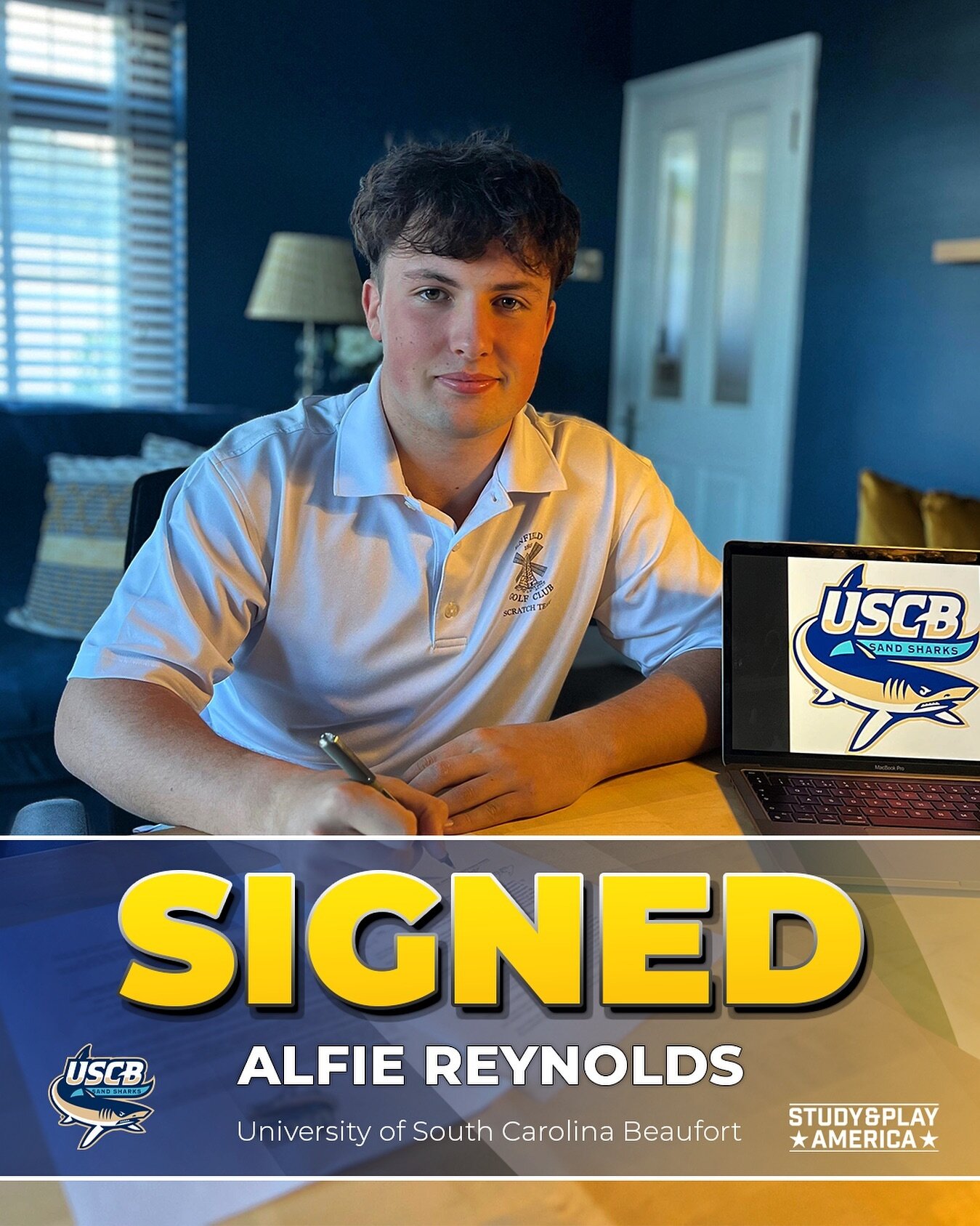 SIGNED 🚨✍️

@alfiereynoldsgolf officially signs with @uscbmgolf in South Carolina ✈️🇺🇸 

He&rsquo;ll tee it up in the @ncaa starting in the Fall of 2024 💪💪

#SigningSeason 🖊️ 

#StudyAndPlayAmerica 🇺🇸 

#southcarolina #golfscholarship #englan