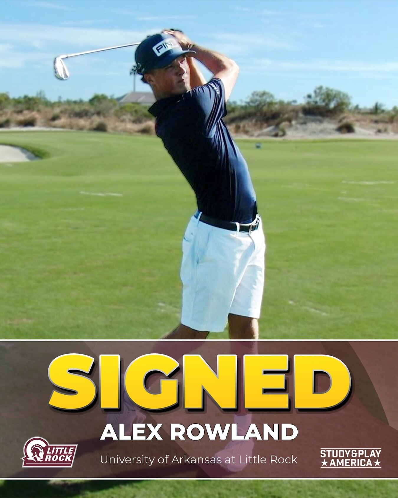 SIGNED 🚨 ✍️ 

@alexrowland_golf_  officially signs with @littlerockmensgolf starting in the fall of 2024.

Alex is currently attending @albanygolfacademy in the Bahama&rsquo;s where he&rsquo;s been fine tuning his game for the next level. 🔧🇧🇸

Ex