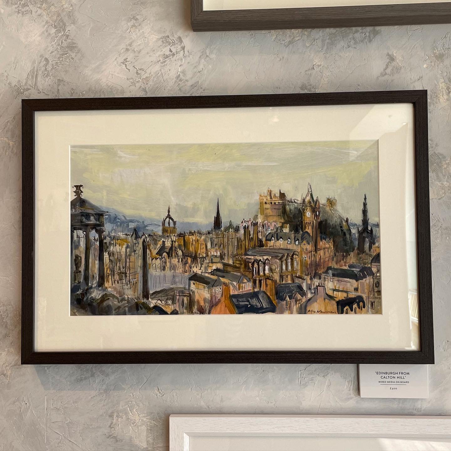 Remember this piece I painted up on Calton Hill a few weeks ago? Well she&rsquo;s back from the framers and now available at my exhibition in Anthropologie, on George st. 

All the work from my exhibition is available to purchase through my website, 