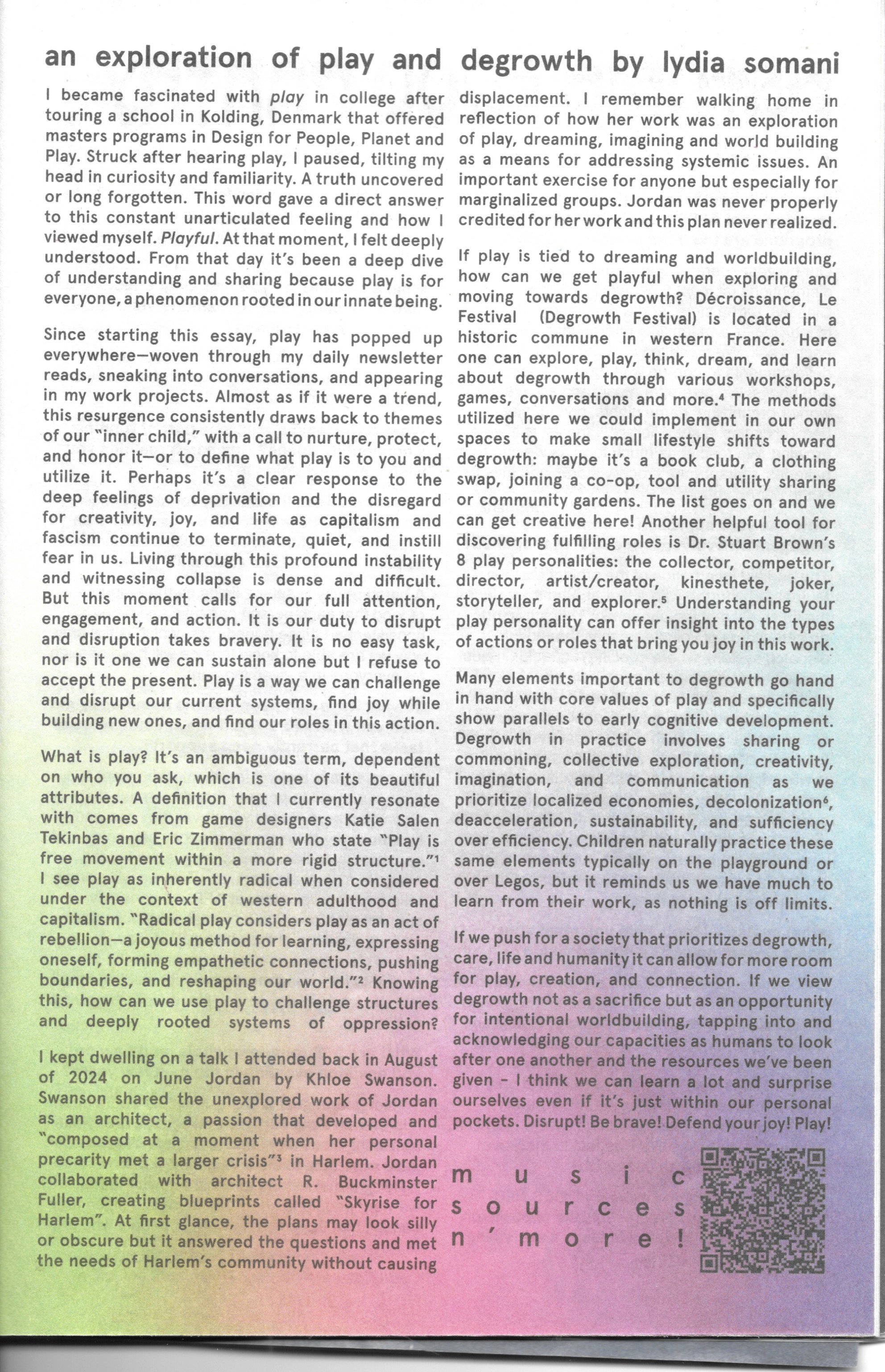Rave Cafe: Play and Degrowth Essay