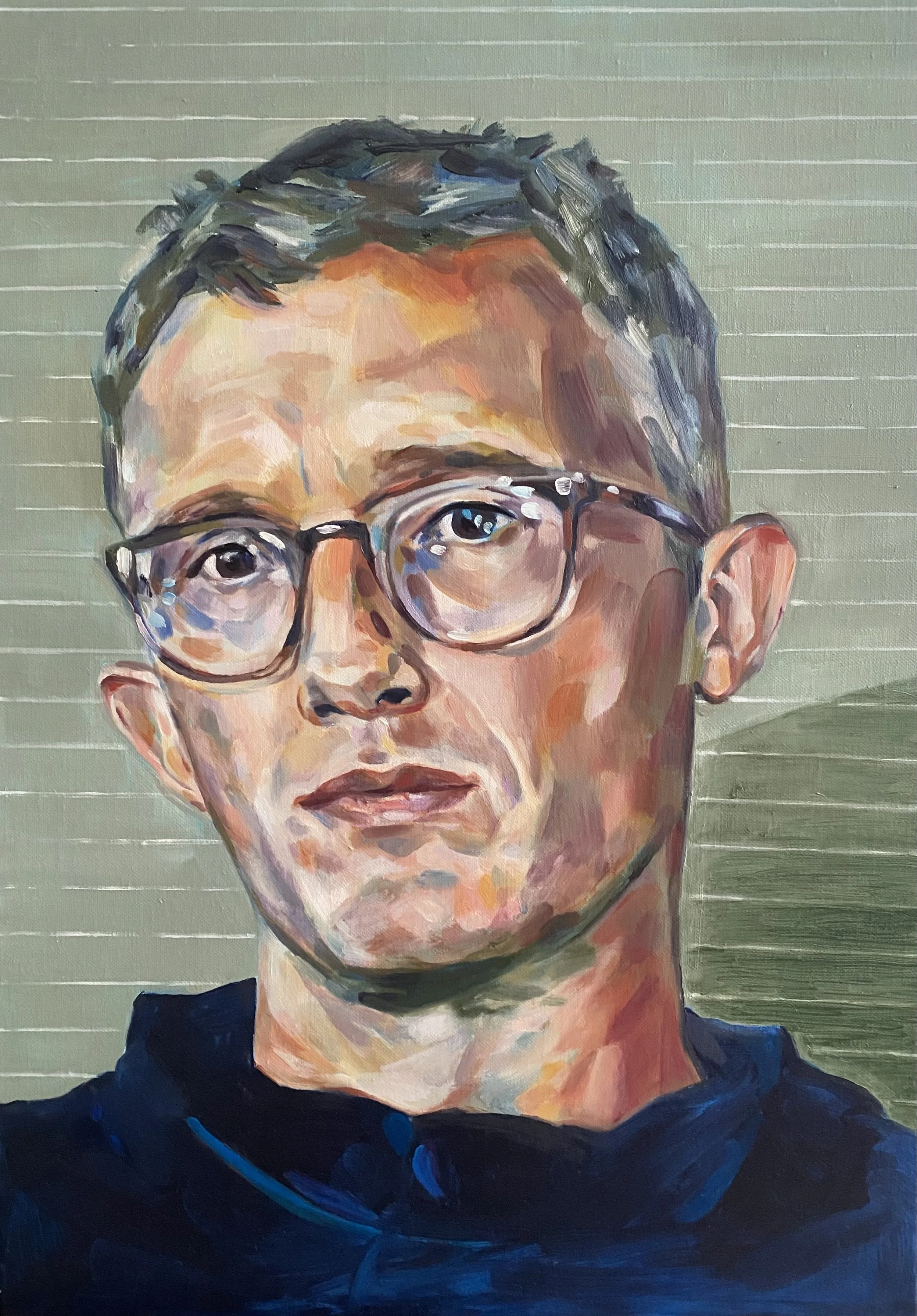 Mark (thinking about things somewhere in the future). Oil on linen canvas, 59 x 42cm
