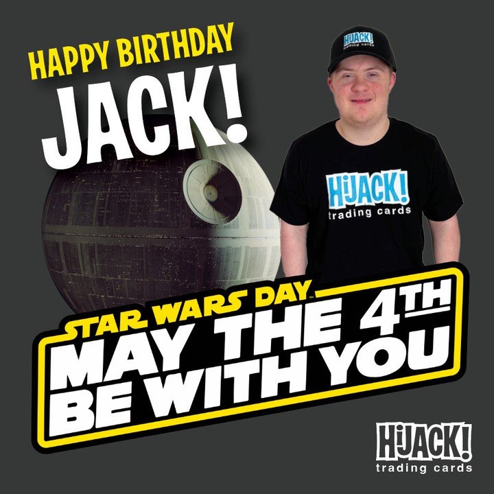 Happy Birthday Jack and May the 4th be with you!
.
.
.
@lths204 @bestbuddieslt @lyonstownshipfootball #inclusion #downsyndrome #sportscards #whodoyoucollect #tradingcards #forthehobby #starwars #maythe4thbewithyou #starwarstradingcards