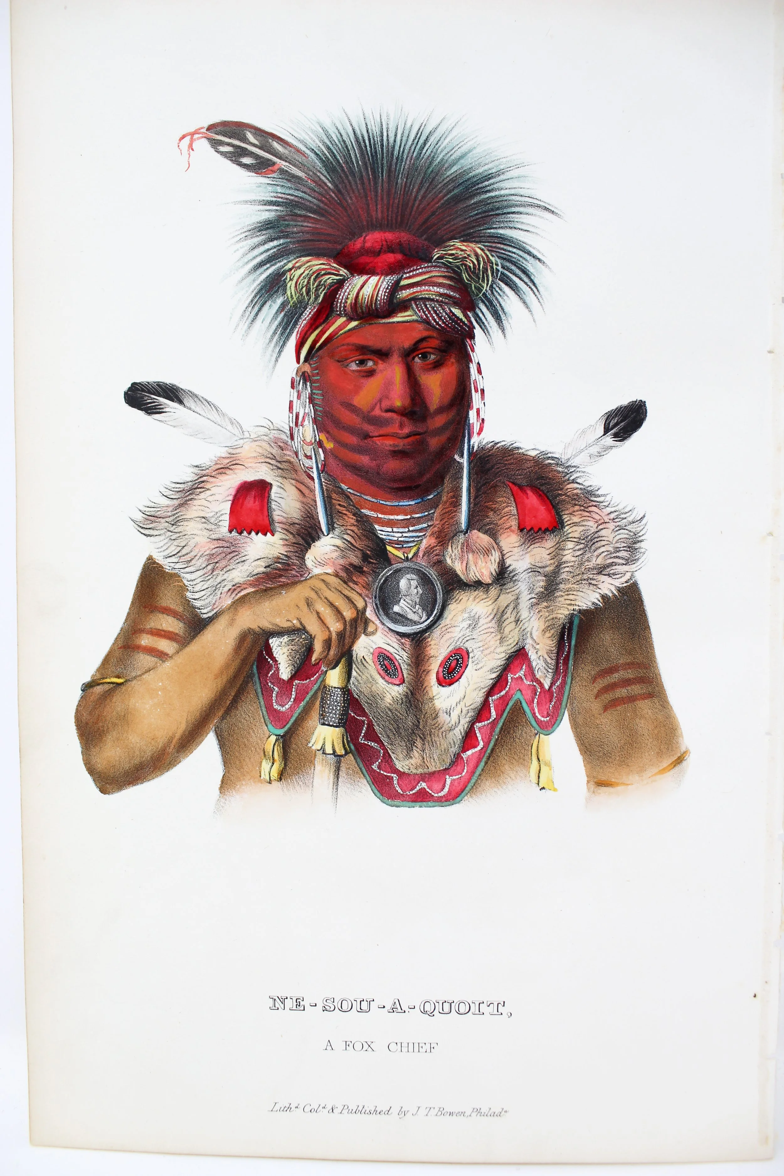 Charles Brid King (American 1785-1862) (after) Thomas L. McKenney (American 1785-1859) and James Hall (American 1793-1868) (editors) “History of the Indian Tribes of North America”, originally printed 1836. reprinted 1842-58 “Ne-Sou-A-Quoit, A Fox Ch